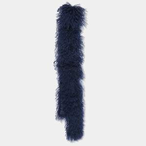 Prada Navy Blue Fur Mongolian Stole