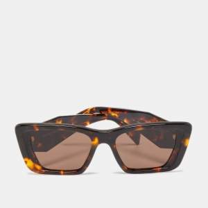 Prada Tortoise/Brown Acetate SPR 08Y Geometric Sunglasses