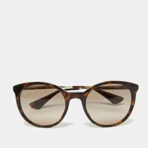 Prada Brown Havana/Brown SPR17S Round Sunglasses