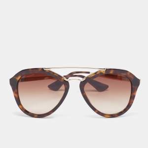 Prada Brown Tortoise Gradient SPR 12Q Aviator Sunglasses