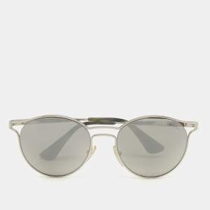 Prada Silver/Black Mirrored SPR626 Frame Round Sunglasses