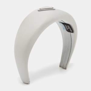 Prada Grey Triangle Logo Re-Nylon Headband