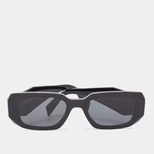 Prada Black SPR 17W Symbole Rectangular Sunglasses