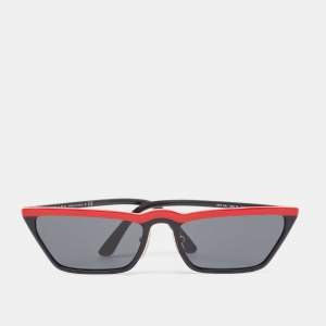 Prada Black/Red SPR 19U Rectangular Sunglasses