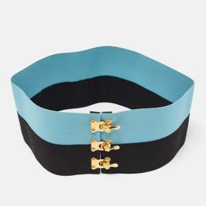 Prada Black/Blue Elastic Waist Belt M