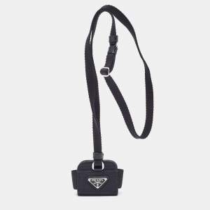 Prada Black Nylon Airpods Pro Case with Adjustable Strap