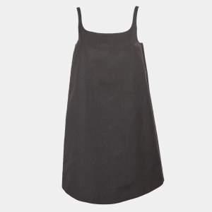 Prada Dark Grey Wool Sleeveless Mini Shift Dress S