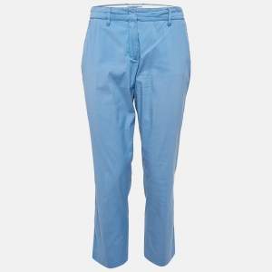 Prada Blue Cotton Blend Trousers M