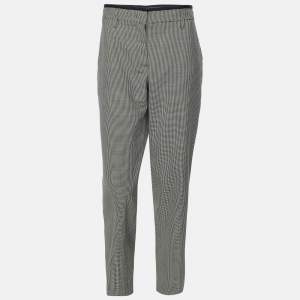Prada White/Black Checkered Virgin Wool Trouser M