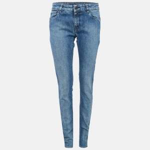 Prada Blue Washed Denim Contour Fit Jeans M Waist 27"