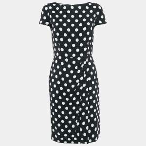 Prada Black Polka Dot Print Crepe Short Dress M
