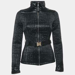 Prada Black Nylon Buckle Belted Zip-Up Jacket S
