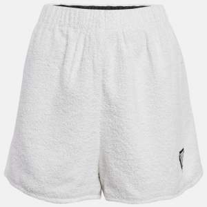 Prada White Cotton Terry Shorts XL