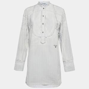 Prada Blue Striped Cotton Tunic Dress S