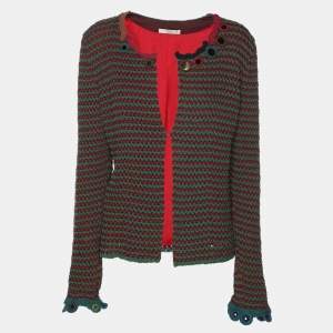 Prada Green/Burgundy Tweed Mirror Jacket M