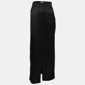 Prada Black Silk Maxi Skirt M
