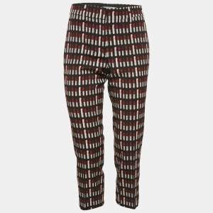 Prada Black Lipstick Print Wool Capri Pants S