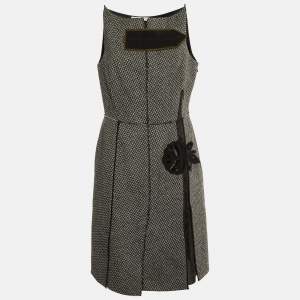 Prada Vintage Black Wool & Mohair Sleeveless Midi Dress L