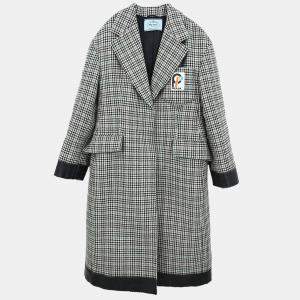 Prada Black Wool Coat Women Size 44