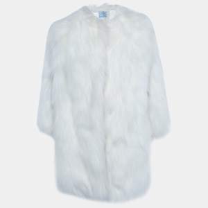 Prada Ivory Faux Fur Short Coat S