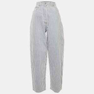 Prada Blue Striped Denim Hight Rise Jeans M Waist 26"