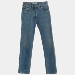 Pre Owned Prada Blue Denim High Rise Jeans S/Waist 25"