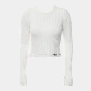 Pre Owned Prada Ribbed Logo Sweater