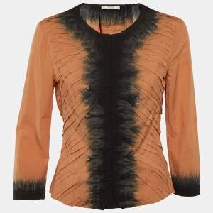 مملوكة مسبقًا Prada Brown /Black Tie Dye Cotton Shirt M