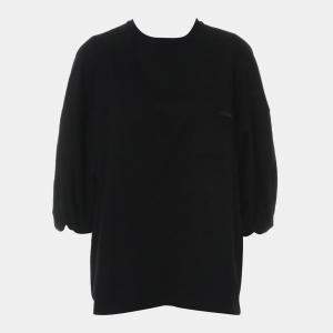 مملوكة مسبقًا Prada Black Cotton Pocket Oversize Top