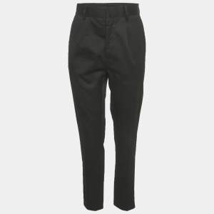مملوكة مسبقًا Prada Black Cotton Staight Leg Pants M