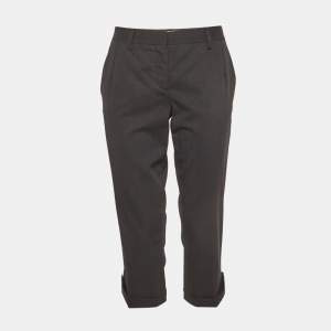 مملوكة مسبقًا Prada Grey Wool Capri Pants M