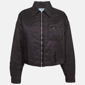 مملوكة مسبقًا Prada Black Re-Nylon Puffer Jacket M