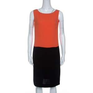 Prada Colorblock Crepe Sleeveless Midi Dress M