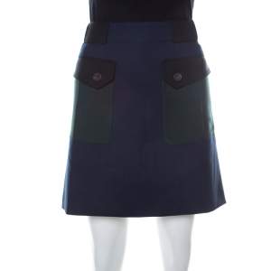 Prada Colorblock Patch Pocket Detail Mini Skirt S