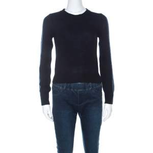 Prada Navy Blue Wool & Cashmere Knit Sweater S