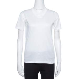 Prada White Cotton Jersey Crew Neck T-Shirt S