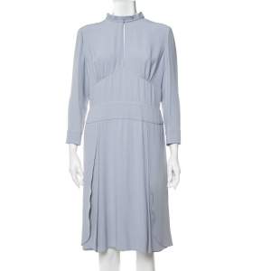 Prada Pastel Blue Crepe Paneled Midi Dress L