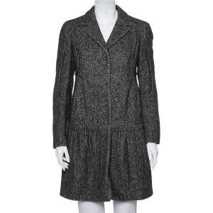 Prada Black Wool & Cashmere Mid Length Coat M