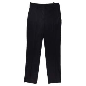 Prada Black Synthetic Tapered Leg Trousers XS