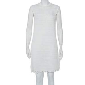 Prada White Crochet Sleeveless Mini Dress M