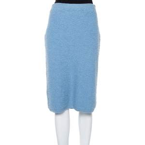 Prada Blue Alpaca & Cotton Fitted Skirt M