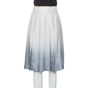 Prada Grey Silk Ombre Effect Pleated Knee Length Skirt S