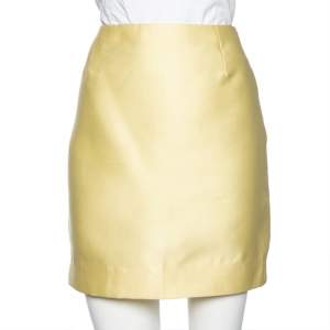 Prada Yellow Silk Mini Skirt M