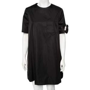 Prada Black Re-Nylon Shift Dress M