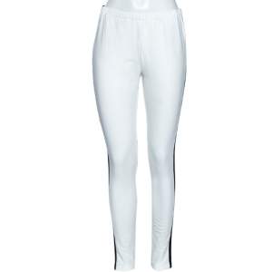 Prada White Cotton Contrast Trimmed Track Pants M
