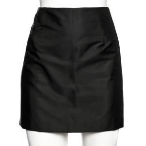 Prada Black Synthetic Pocket Detailed Mini Skirt M 
