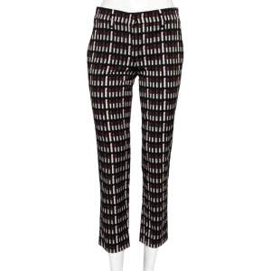 Prada Black Lipstick Printed Wool Trouser S