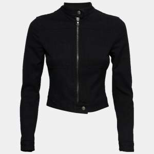 Prada Black Cotton Zip Front Jacket S
