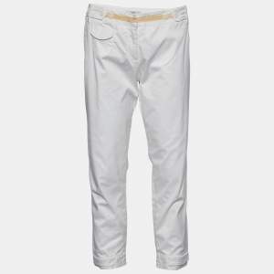Prada White Cotton Capri Pants M