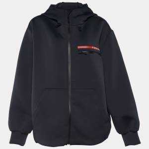 Prada Linea Rossa Black Recycled Double Jersey Oversized Sweatshirt M